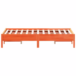 vidaXL Bed Frame Bed Base Bedstead Wax Brown 135x190 cm Double Solid Wood Pine - Additional view 4