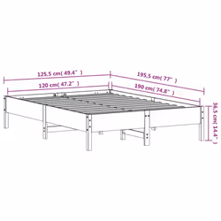 vidaXL Bed Frame Bad Base Wax Brown 120x190 cm Small Double Solid Wood Pine - Additional view 8