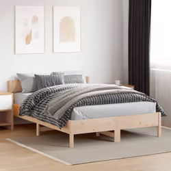 vidaXL Bed Frame with Headboard Bedstead Bed Base 120x200 cm Solid Wood Pine - 160 x 200 cm - Additional view 2
