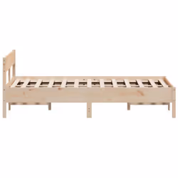 vidaXL Bed Frame with Headboard Bedstead Bed Base 120x200 cm Solid Wood Pine - 160 x 200 cm - Additional view 4