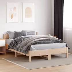 vidaXL Bed Frame with Headboard Bedstead Bed Base 120x200 cm Solid Wood Pine - 150 x 200 cm - Additional view 2