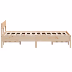 vidaXL Bed Frame with Headboard Bedstead Bed Base 120x200 cm Solid Wood Pine - 150 x 200 cm - Additional view 4