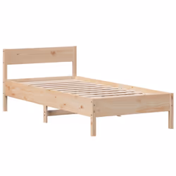 vidaXL Bed Frame with Headboard Bedstead Bed Base 120x200 cm Solid Wood Pine - 100 x 200 cm