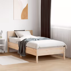 vidaXL Bed Frame with Headboard Bedstead Bed Base 120x200 cm Solid Wood Pine - 100 x 200 cm
