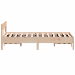 vidaXL Bed Frame with Headboard Bedstead Bed Base 120x200 cm Solid Wood Pine - 140 x 190 cm - Additional view 4