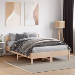 vidaXL Bed Frame with Headboard Bedstead Bed Base 120x200 cm Solid Wood Pine - 120 x 190 cm