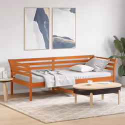 vidaXL Day Bed Sofa Bed Daybed Couch Guest Bed White 80x200 cm Solid Wood Pine - brown, 100 x 200 cm
