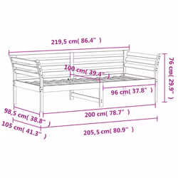 vidaXL Day Bed Sofa Bed Daybed Couch Guest Bed White 80x200 cm Solid Wood Pine - brown, 100 x 200 cm