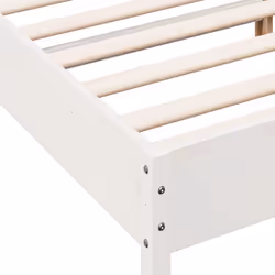 vidaXL Bed Frame with Headboard Bed Base White 140x200 cm Solid Wood Pine - white, 200 x 200 cm - Additional view 6
