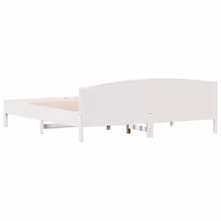 vidaXL Bed Frame with Headboard Bed Base White 140x200 cm Solid Wood Pine - white, 180 x 200 cm - Additional view 5