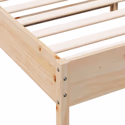 vidaXL Bed Frame with Headboard Wax Brown 150x200 cm King Size Solid Wood Pine - natural, 160 x 200 cm - Additional view 6