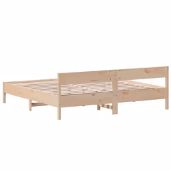 vidaXL Bed Frame with Headboard Bedstead Bed Base 120x200 cm Solid Wood Pine - 180 x 200 cm - Additional view 5