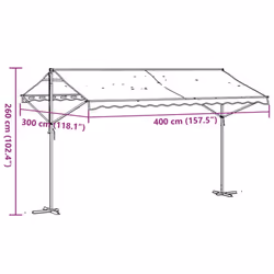 vidaXL Free Standing Awning Canopy Garden Canopy Sunshade Outdoor Shelter - 4 x 3 m