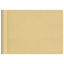 vidaXL Balcony Screen Outdoor Privacy Screen Fence Patio Screen Oxford Fabric - sand, 75 x 400 cm