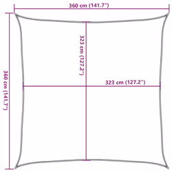 vidaXL Sun Shade Sail Awning Canopy Light Grey 3.6x3.6 m 100% Polyester Oxford - Additional view 9