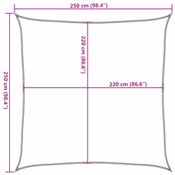 vidaXL Sun Shade Sail Awning Canopy Cover Sand 2.5x2.5 m 100% Polyester Oxford - Additional view 3
