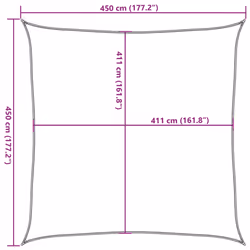 vidaXL Sun Shade Sail Awning Canopy Cover Sand 4.5x4.5 m 100% Polyester Oxford - Additional view 3