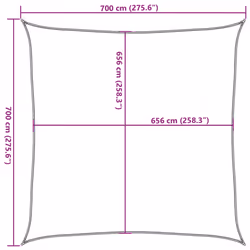 vidaXL Sun Shade Sail Awning Canopy Sunscreen Sand 7x7 m 100% Polyester Oxford - Additional view 3