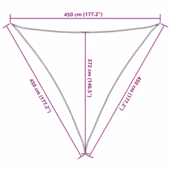 vidaXL Sun Shade Sail Canopy Light Grey 4.5x4.5x4.5 m 100% Polyester Oxford - Additional view 3