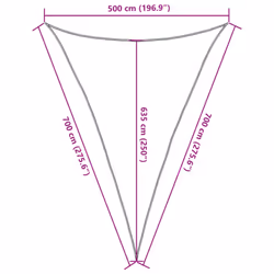 vidaXL Sun Shade Sail Awning Canopy Light Grey 5x7x7 m 100% Polyester Oxford - Additional view 9
