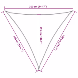 vidaXL Sunshade Sail Oxford Fabric Triangular Shade Sail Sunscreen Canopy - sand, 3.6 x 3.6 x 3.6 m - Additional view 9