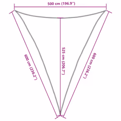 vidaXL Sun Shade Sail Awning Canopy Cover Sand 5x6x6 m 100% Polyester Oxford - Additional view 9
