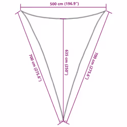 vidaXL Sun Shade Sail Awning Canopy Cover Sand 5x7x7 m 100% Polyester Oxford - Additional view 3