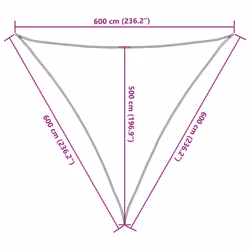 vidaXL Sun Shade Sail Awning Canopy Cover Sand 6x6x6 m 100% Polyester Oxford - Additional view 9