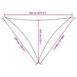 vidaXL Sun Shade Sail Awning Canopy Cover Beige 7x5x5 m 100% Polyester Oxford - Additional view 9