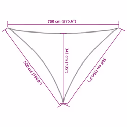 vidaXL Sun Shade Sail Awning Canopy Cover Black 7x5x5 m 100% Polyester Oxford - Additional view 9