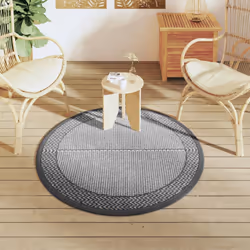 vidaXL Outdoor Carpet ARAKIL Grey Ã120 cm PP Balcony Carpet Outdoor Blanket Rug