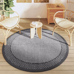 vidaXL Outdoor Carpet ARAKIL Grey Ã160 cm PP Balcony Carpet Outdoor Blanket Rug