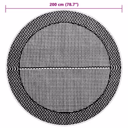 vidaXL Outdoor Carpet Garden Rug Carpet Patio Mat Area Rug Balcony Blanket PP - black and grey, 200 cm