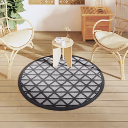 vidaXL Outdoor Carpet Garden Rug Carpet Patio Mat Area Rug Balcony Blanket PP - black, 120 cm