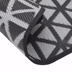 vidaXL Outdoor Carpet ARAKIL Black Ã160 cm PP Balcony Carpet Outdoor Blanket Rug - Additional view 4