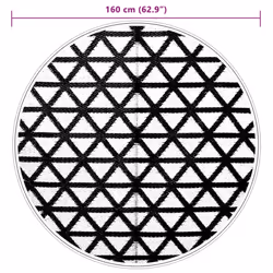 vidaXL Outdoor Carpet ARAKIL Black Ã160 cm PP Balcony Carpet Outdoor Blanket Rug - Additional view 5