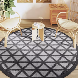 vidaXL Outdoor Carpet Garden Rug Carpet Patio Mat Area Rug Balcony Blanket PP - black, 200 cm
