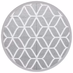 vidaXL Outdoor Carpet Garden Rug Carpet Patio Mat Area Rug Balcony Blanket PP - grey and white, 120 cm