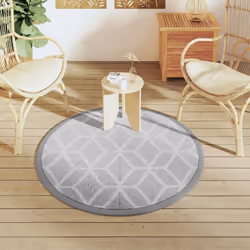 vidaXL Outdoor Carpet Garden Rug Carpet Patio Mat Area Rug Balcony Blanket PP - grey and white, 120 cm
