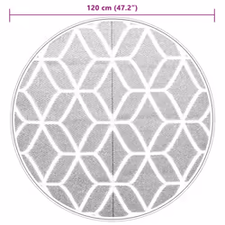 vidaXL Outdoor Carpet Garden Rug Carpet Patio Mat Area Rug Balcony Blanket PP - grey and white, 120 cm