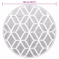 vidaXL Outdoor Carpet ARAKIL Grey Ã160 cm PP Balcony Carpet Outdoor Blanket Rug