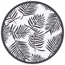 vidaXL Outdoor Carpet ARAKIL White and Black Ã120 cm PP Rug Outdoor Blanket