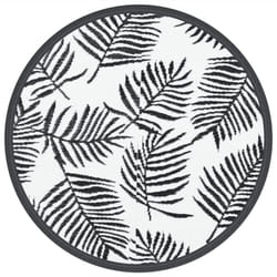 vidaXL Outdoor Carpet ARAKIL White and Black Ã120 cm PP Rug Outdoor Blanket