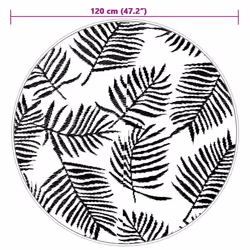 vidaXL Outdoor Carpet ARAKIL White and Black Ã120 cm PP Rug Outdoor Blanket