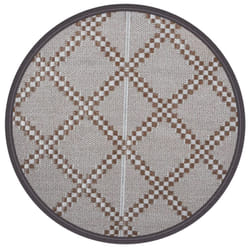 vidaXL Outdoor Carpet ARAKIL Brown Ã120 cm PP Balcony Carpet Outdoor Blanket Rug