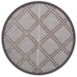 vidaXL Outdoor Carpet Garden Rug Carpet Patio Mat Area Rug Balcony Blanket PP - brown and white, 200 cm