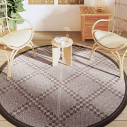 vidaXL Outdoor Carpet Garden Rug Carpet Patio Mat Area Rug Balcony Blanket PP - brown and white, 200 cm