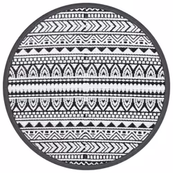 vidaXL Outdoor Carpet ARAKIL Black Ã120 cm PP Balcony Carpet Outdoor Blanket Rug