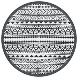 vidaXL Outdoor Carpet ARAKIL Black Ã120 cm PP Balcony Carpet Outdoor Blanket Rug