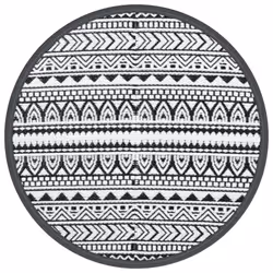 vidaXL Outdoor Carpet Garden Rug Carpet Patio Mat Area Rug Balcony Blanket PP - black and white, 200 cm